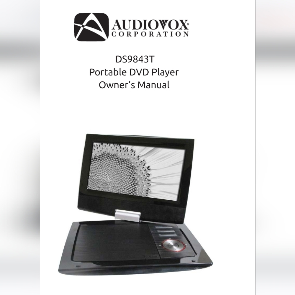 Audiovox 9 " Portable DVD Player DS9843 With Remote Available